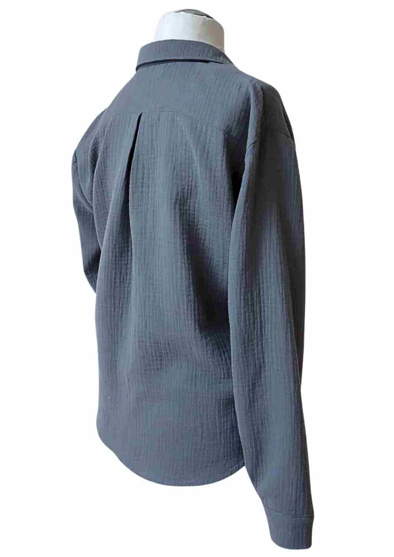 Musselin Bluse Oversize, lange Ärmel, für Damen, Bio-Baumwolle