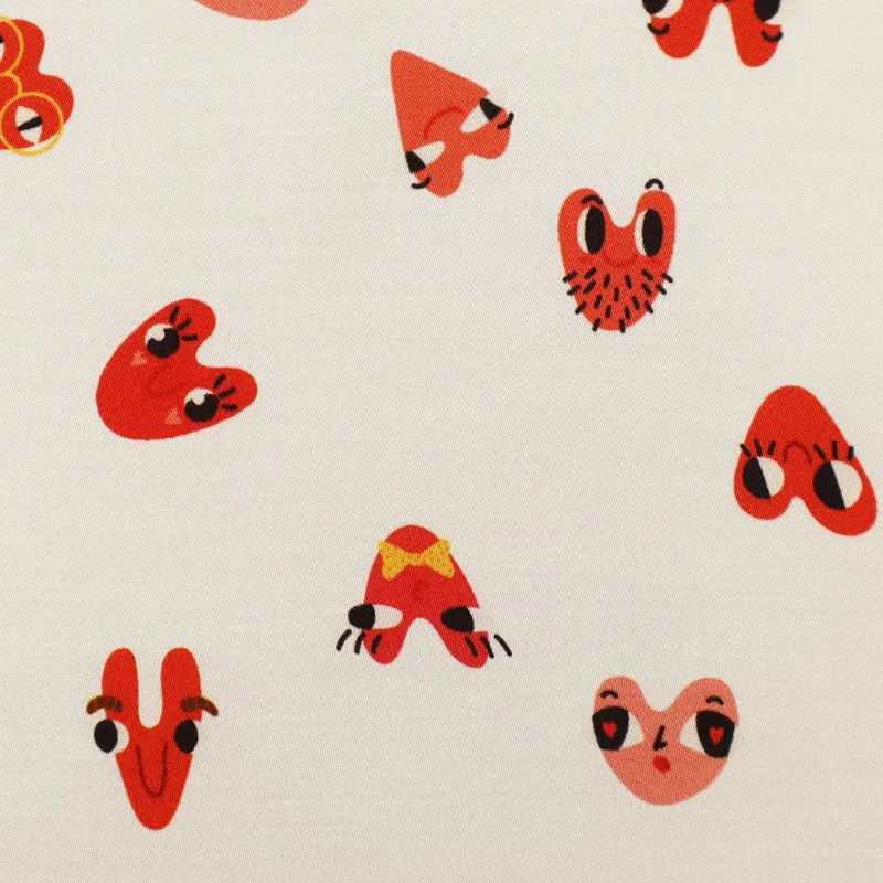 No. 1771 Viskose Satin Emoji Herzchen
