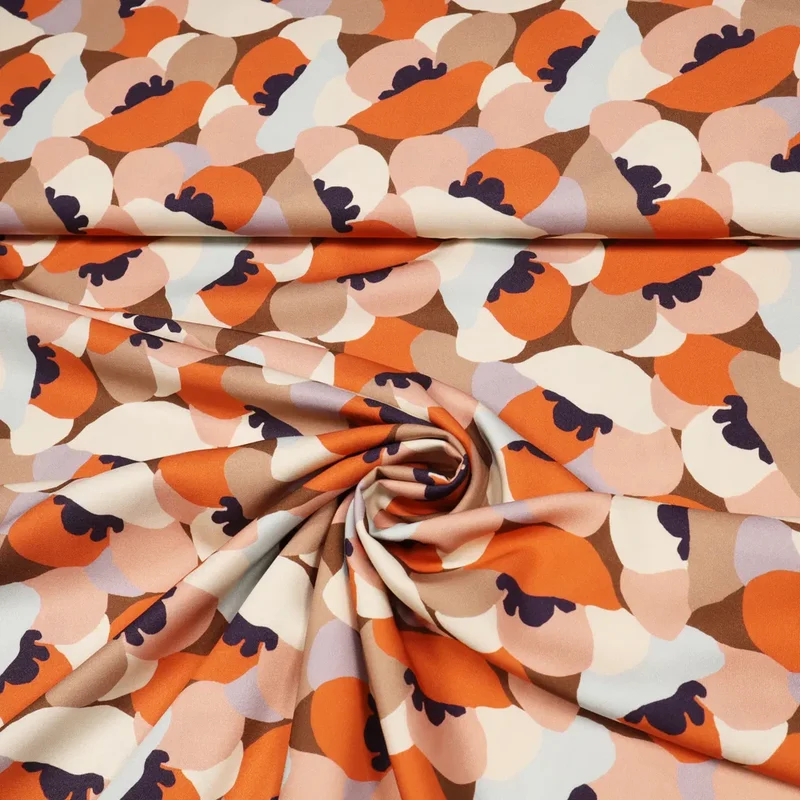 No. 1777 Viskose Blumen orange