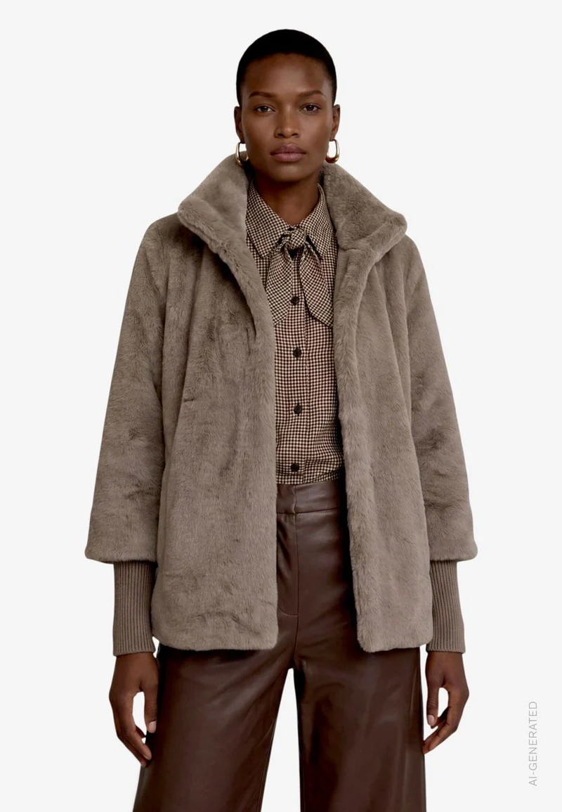 Plüschjacke mit Knöpfen