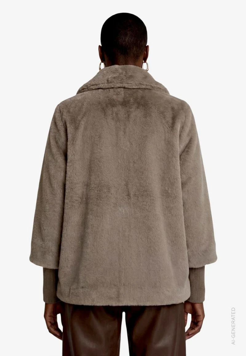 Plüschjacke mit Knöpfen