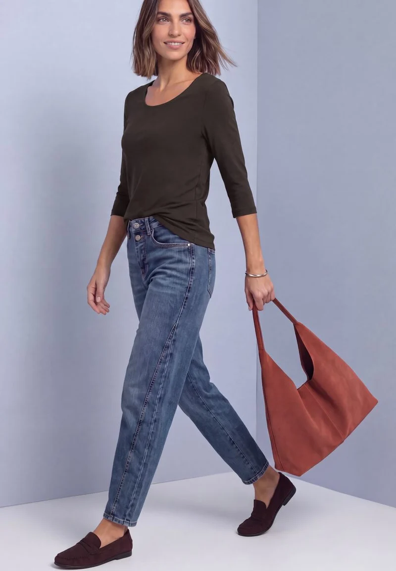 Basic T-Shirt mit 3/4 Arm