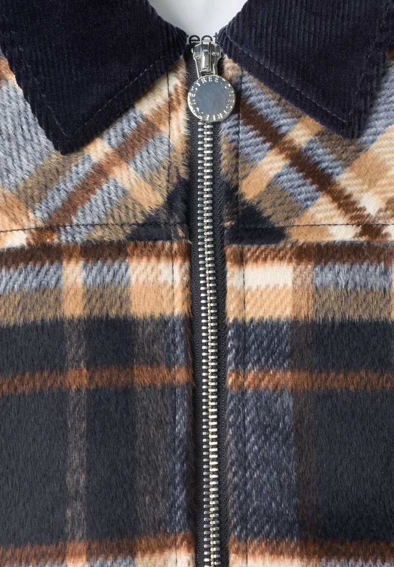 Overshirt mit Cordkragen und Print