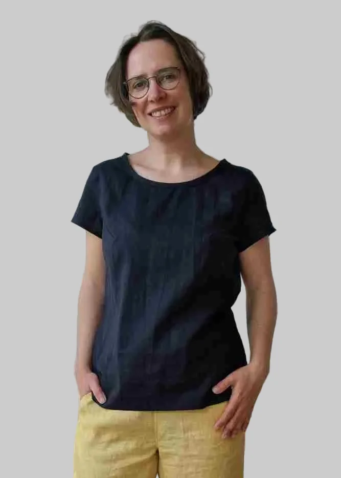 Leinenbluse "Majoran" mit kurzen Ärmeln, für Damen
