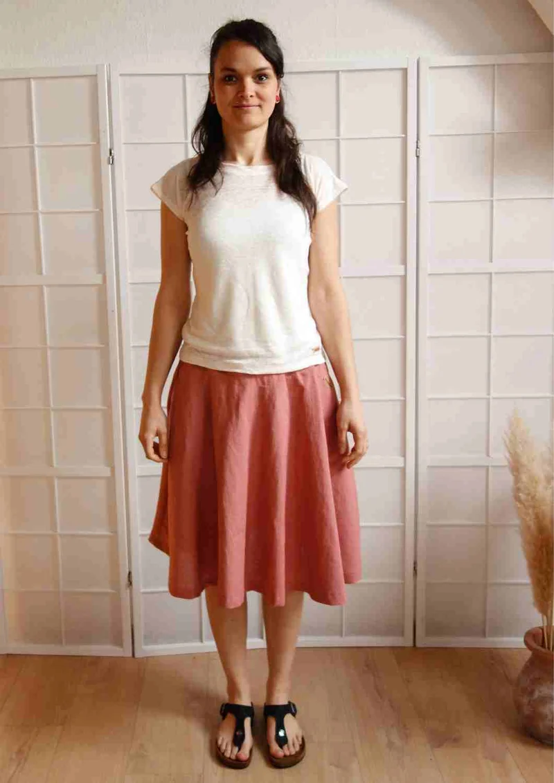 Leinen Rock für Damen "Chrysantheme"