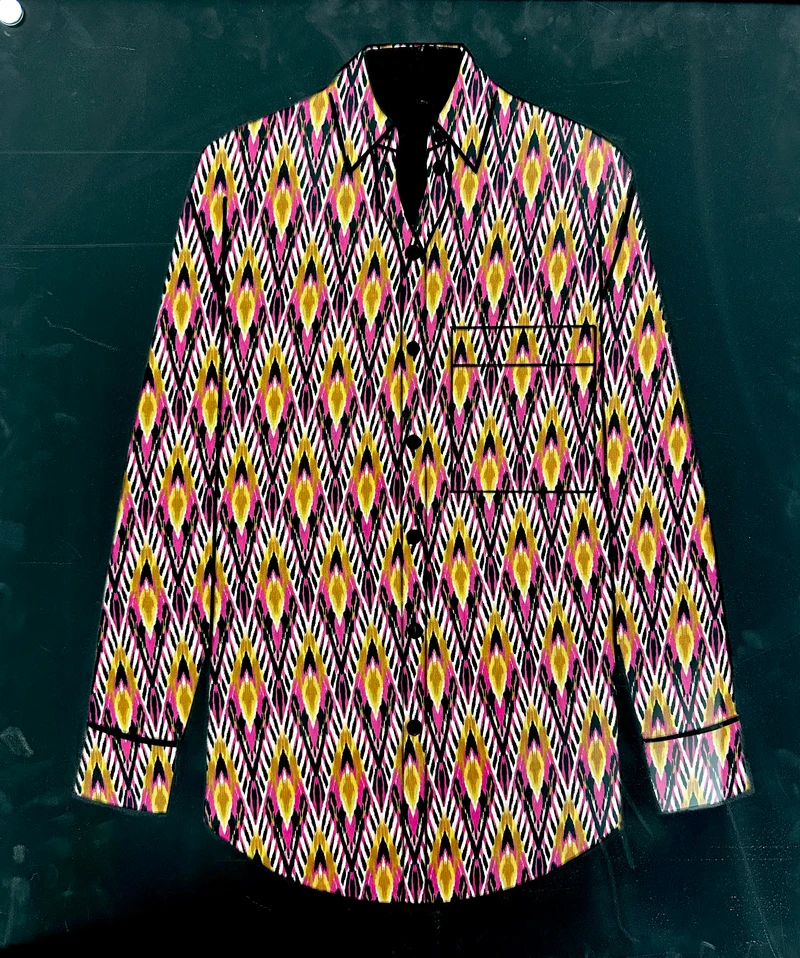 No. 1752 Viskose Print pink Aztek