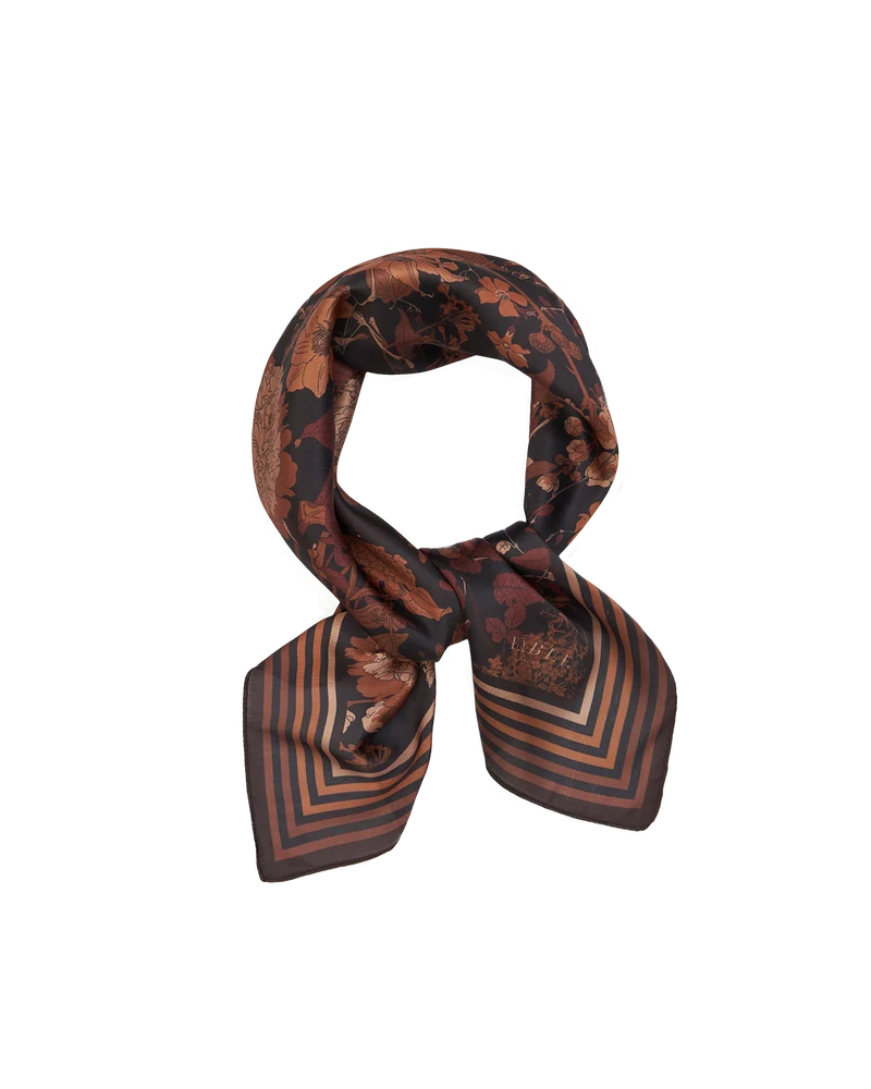 Deco Blooms Square Scarf in Black