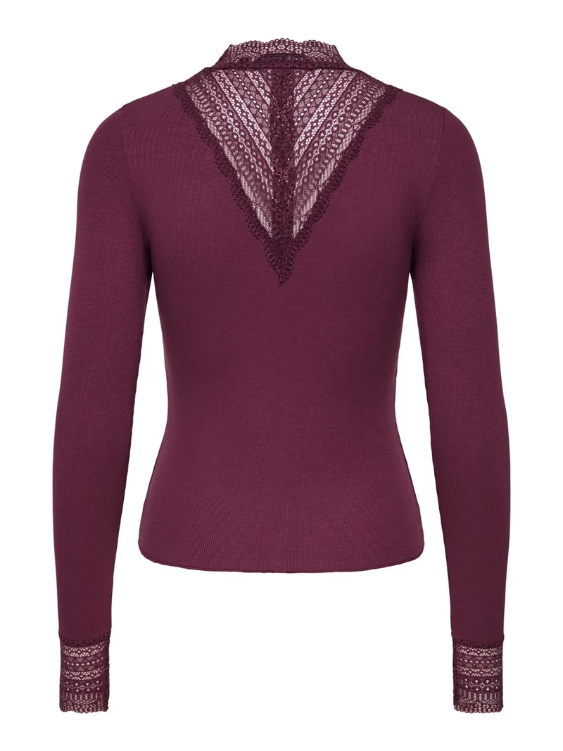 ONLTILDE L/S HIGH NECK LACE TOP JRS NOOS