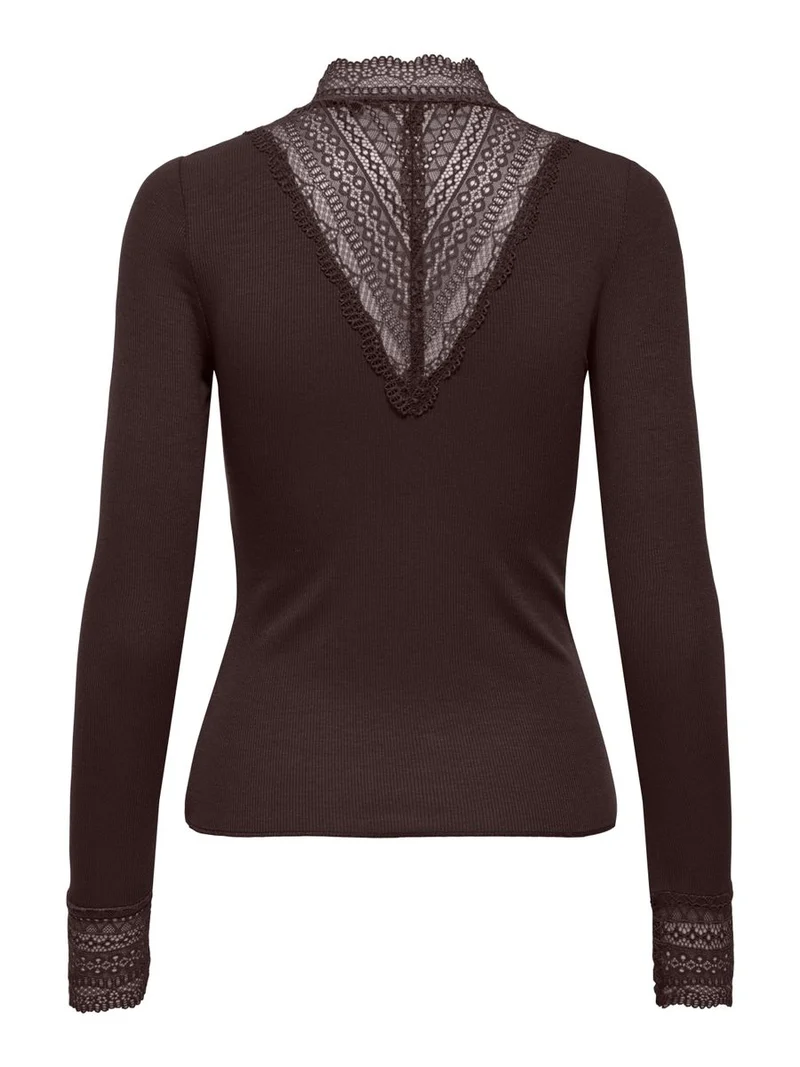 ONLTILDE L/S HIGH NECK LACE TOP JRS NOOS