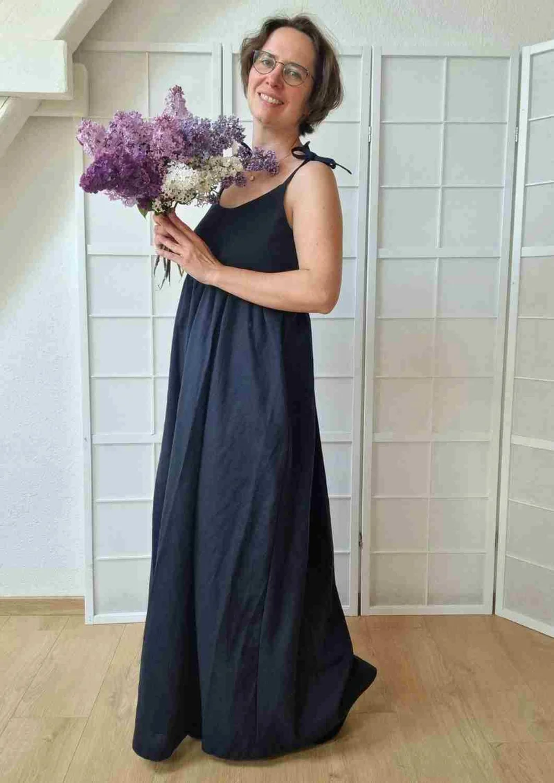 Maxikleid aus Leinen "Seerose" für Damen