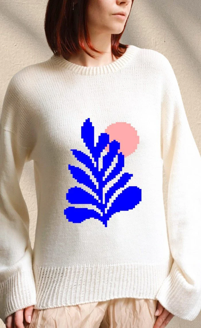Studio Sweater mit deinem Wunsch-Motiv - The Merry Merino 140 GOTS - Strickset