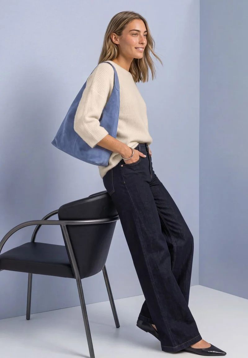 3/4-Arm Pullover mit Rundhals