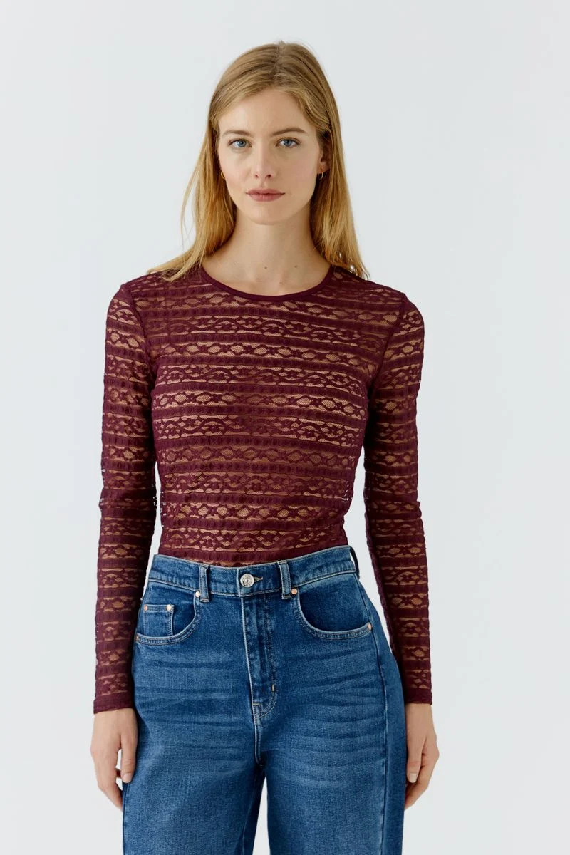 Langarmshirt Spitze
