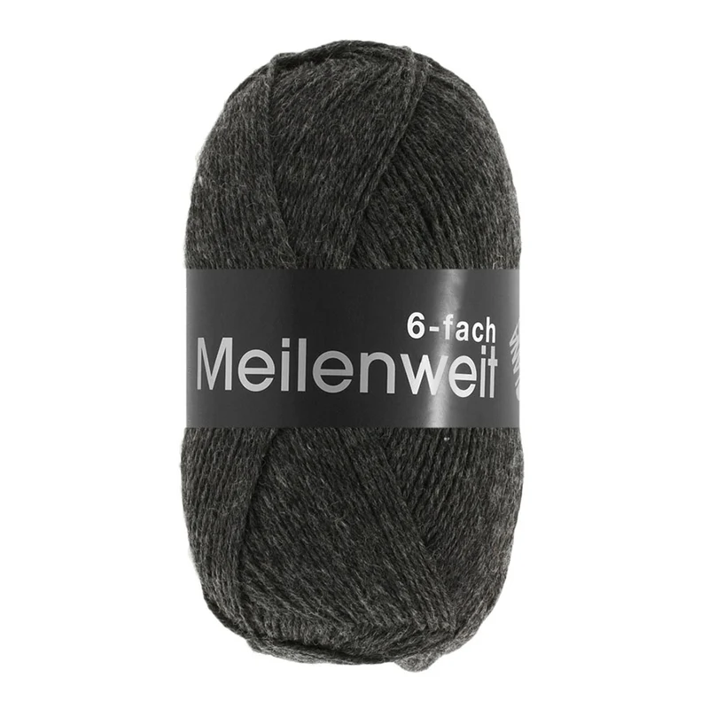 Lana Grossa Meilenweit 6-fach 150 Mélange 8853 Anthrazit