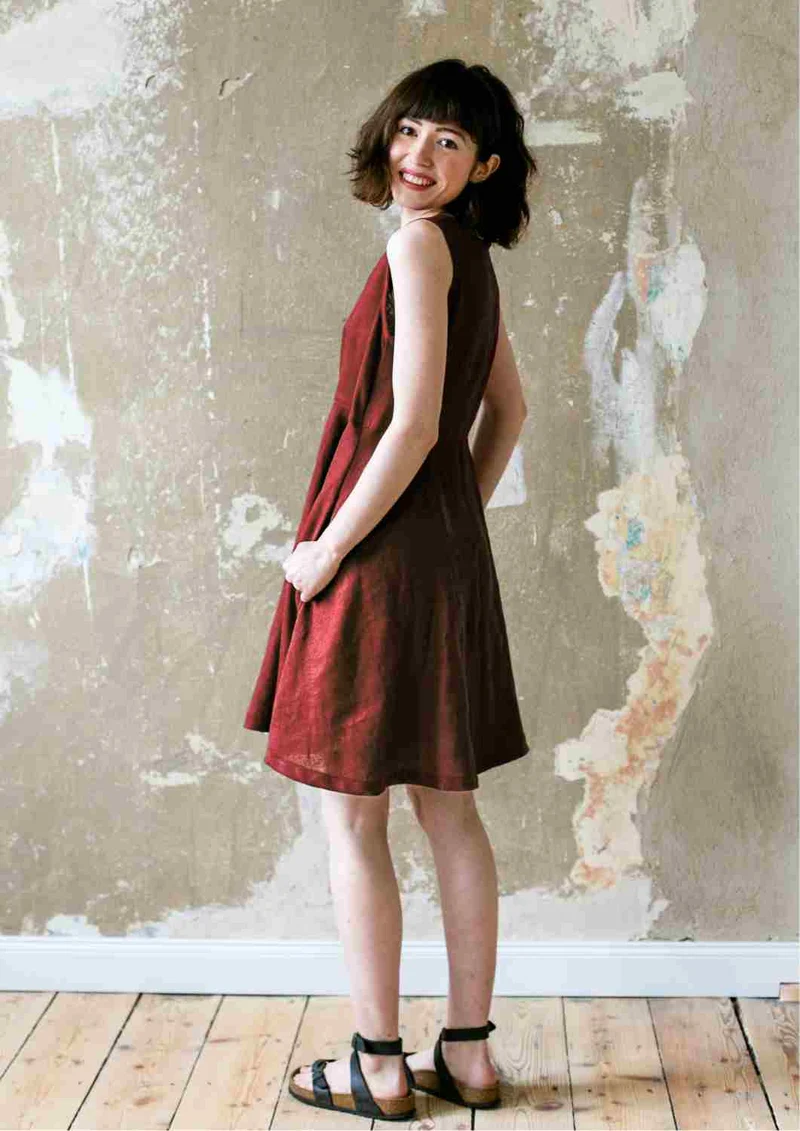 Ärmelloses Leinen Kleid Damen "Hortensie"