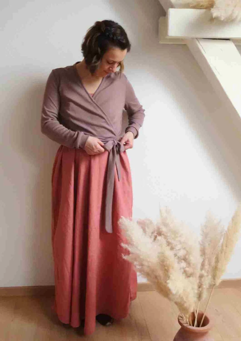 Maxikleid aus Leinen "Seerose" für Damen