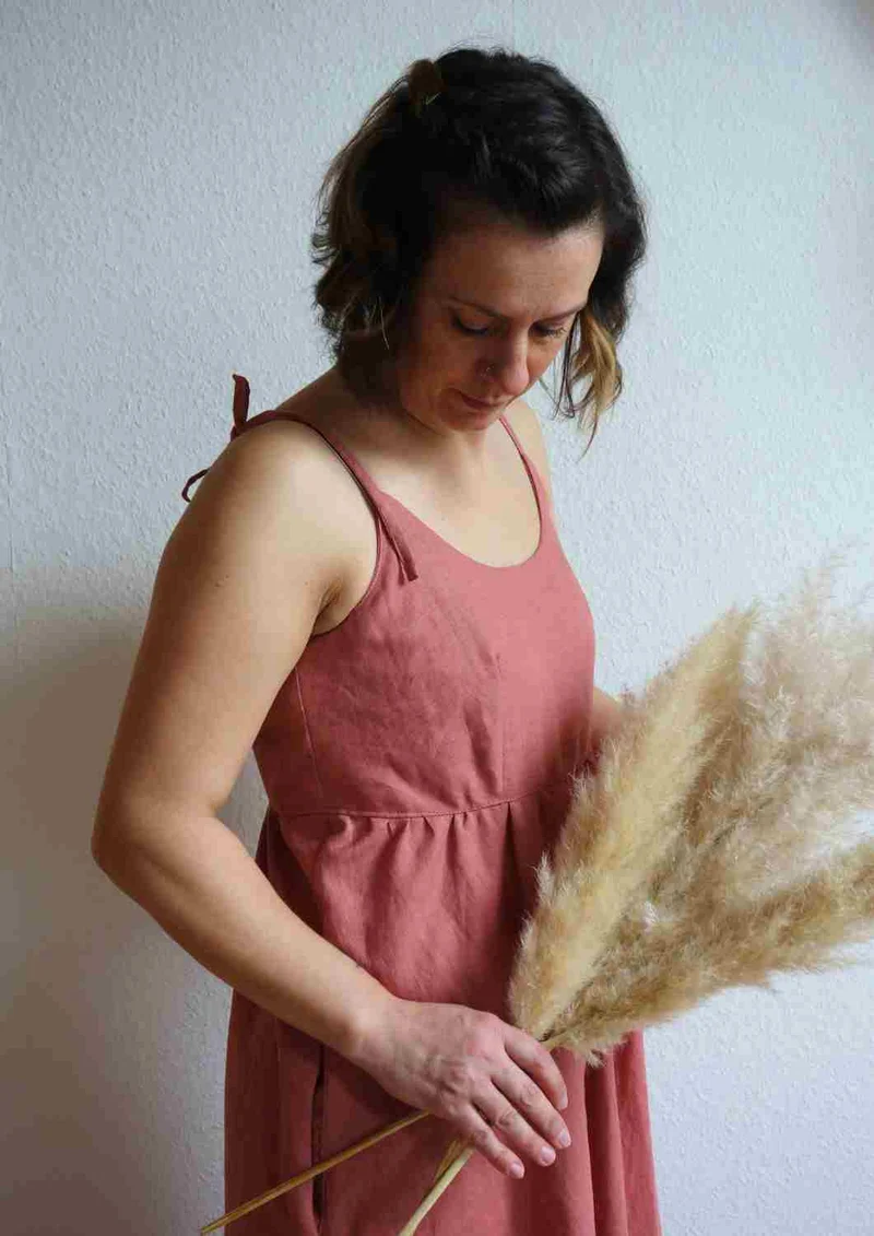 Maxikleid aus Leinen "Seerose" für Damen