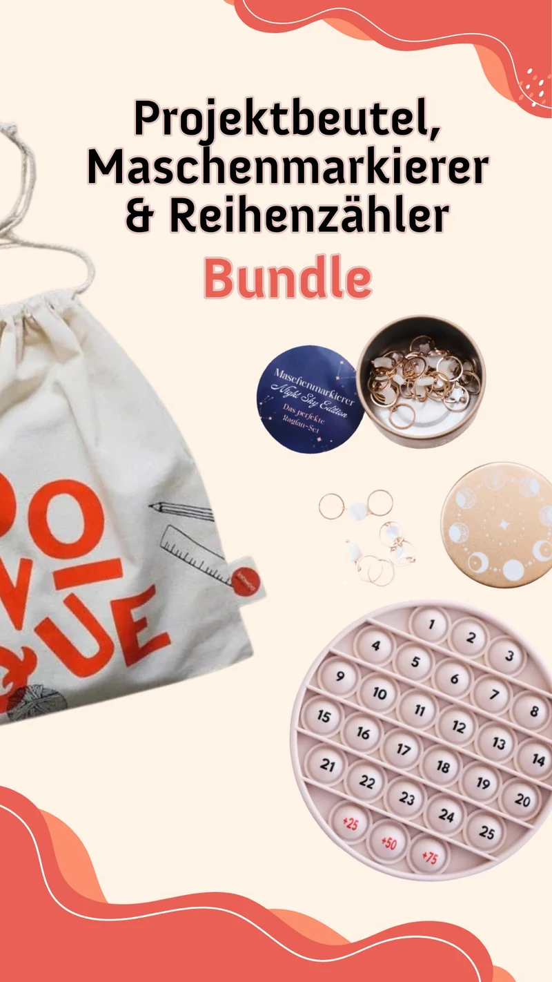 Projektbeutel, Maschenmarkierer & Reihenzähler Set