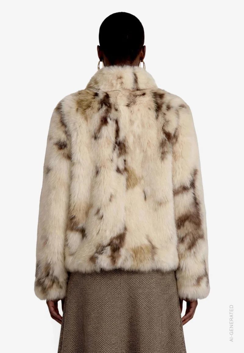 Plüschjacke gemustert mit Knöpfen