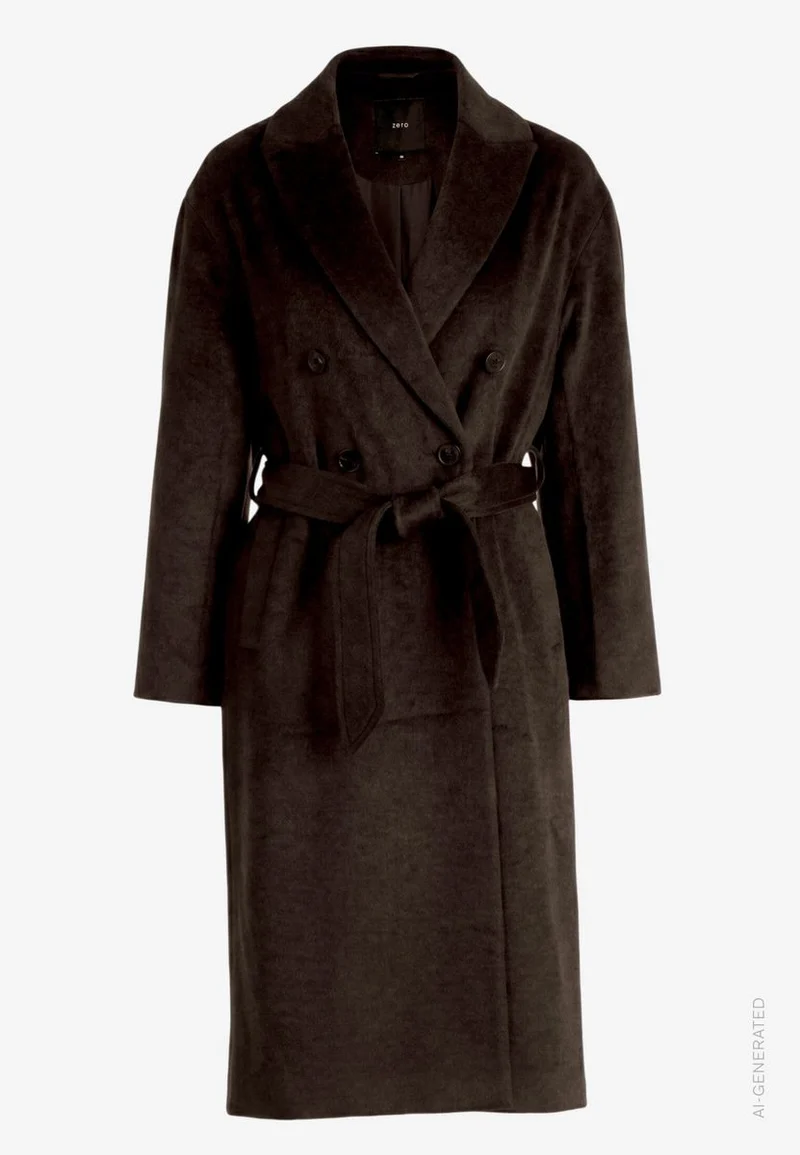 Langer Damen Mantel mit Bindegürtel