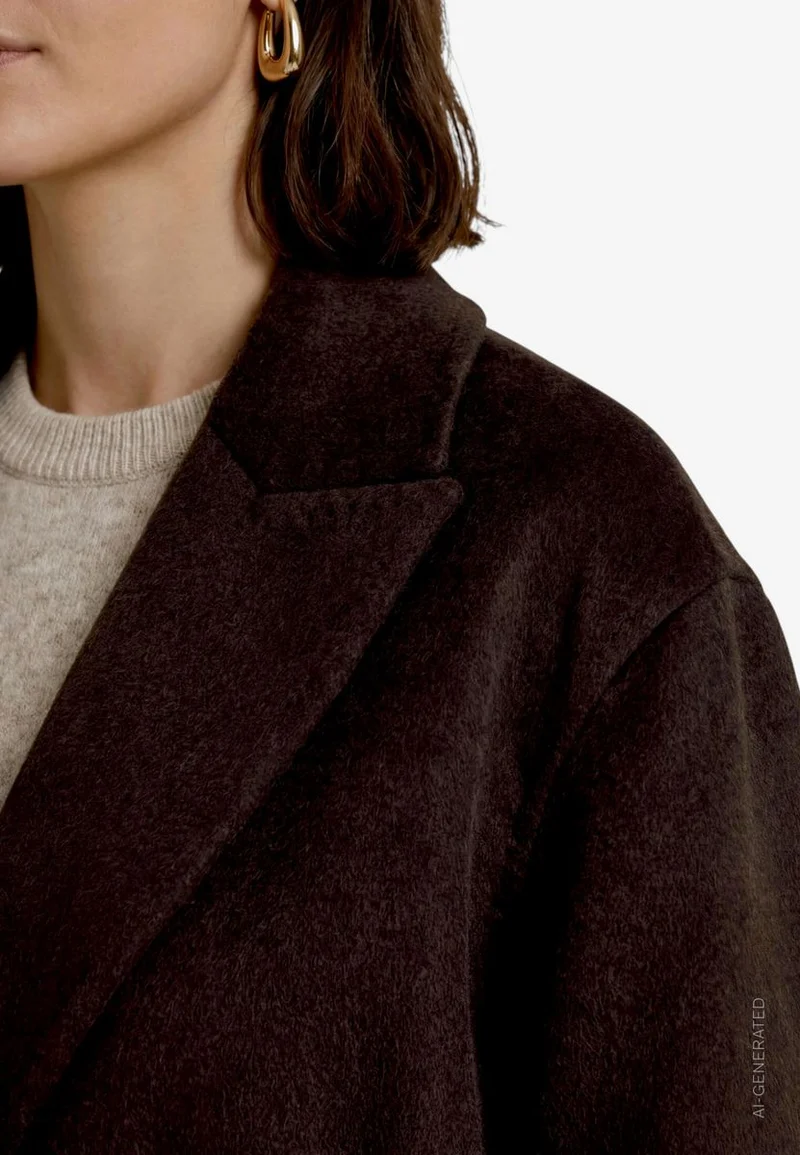 Langer Damen Mantel mit Bindegürtel