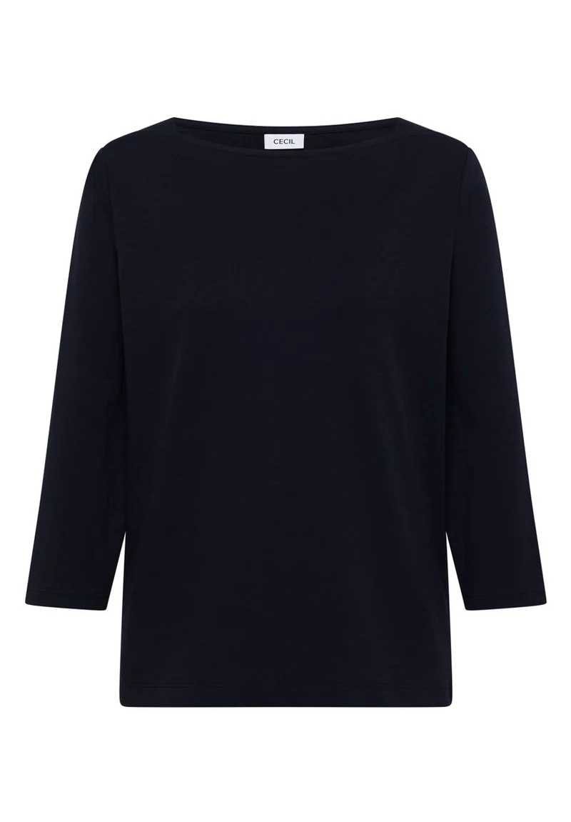Basic Shirt mit U-Boot-Ausschnitt