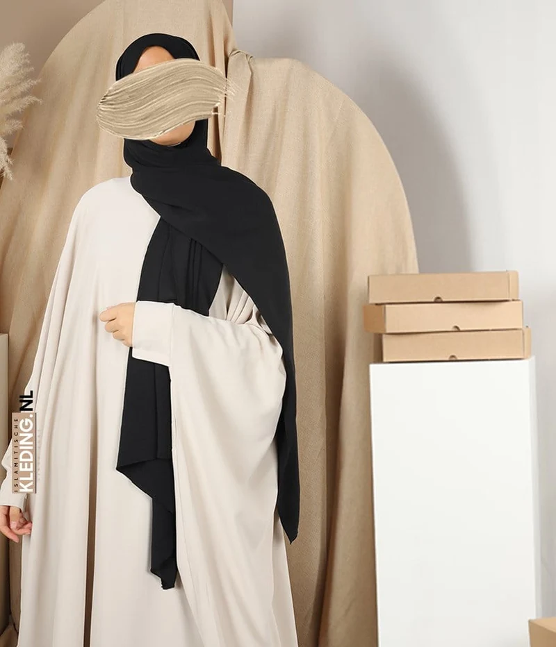 Noora Jaz Stretch-Schal – Schwarz