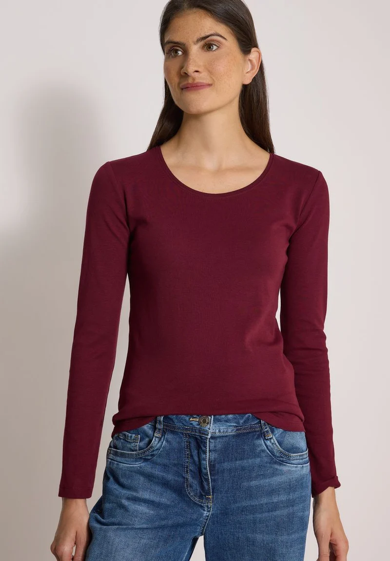 Basic Langarm Shirt mit Rundhals