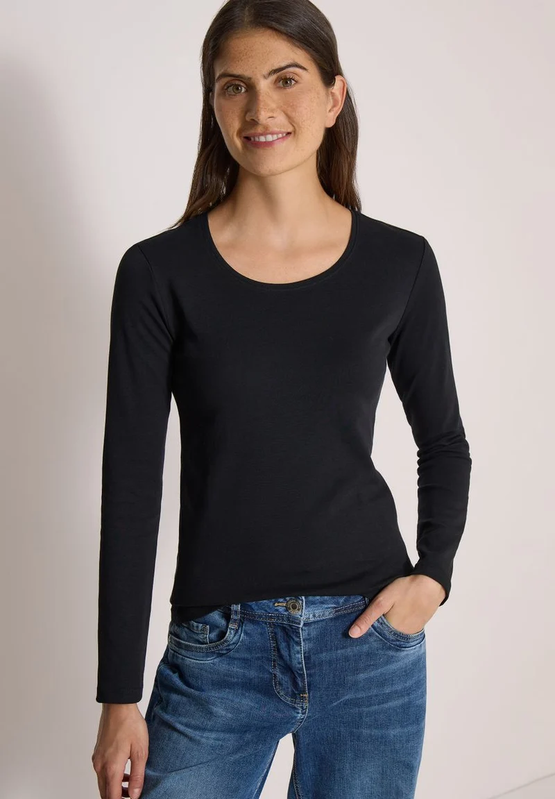 Basic Langarm Shirt mit Rundhals