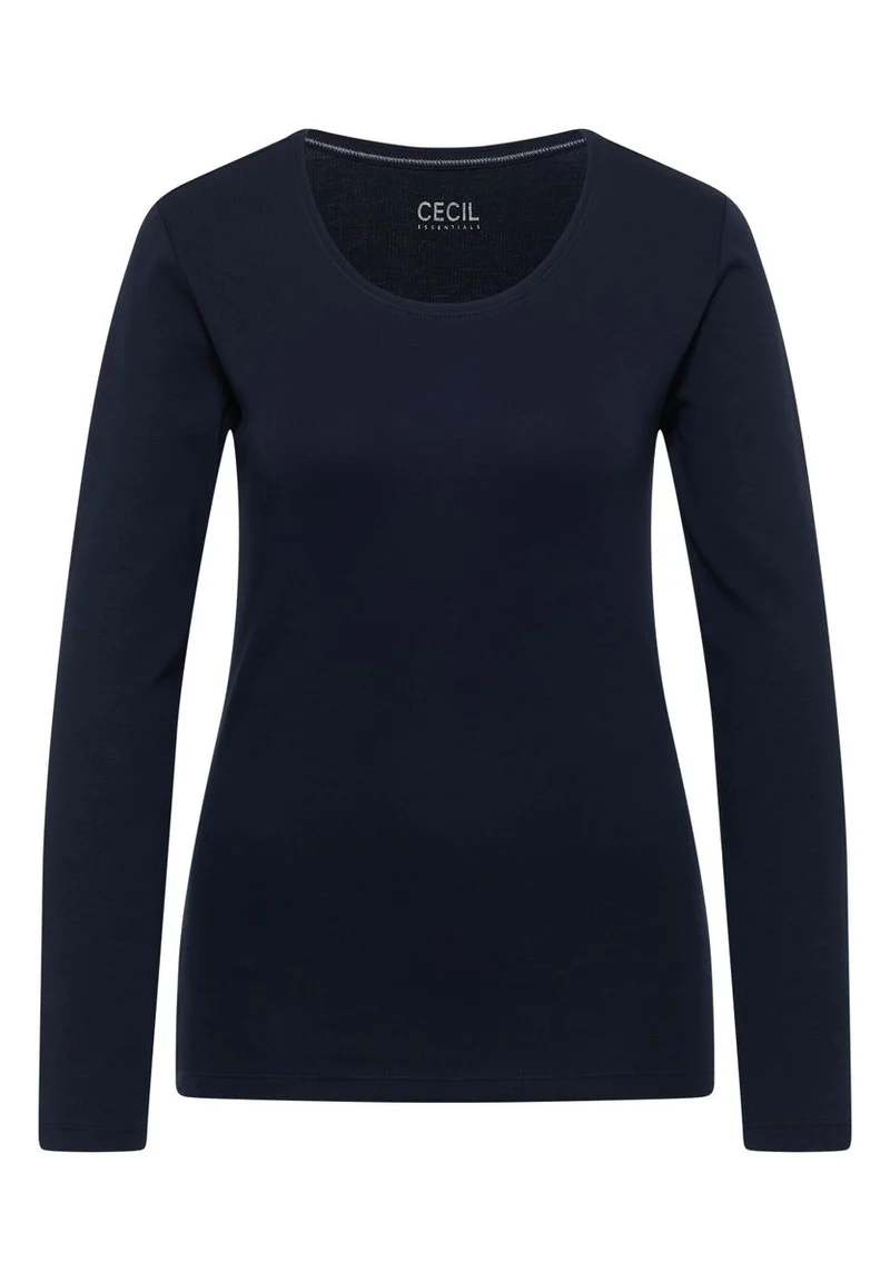 Basic Langarm Shirt mit Rundhals