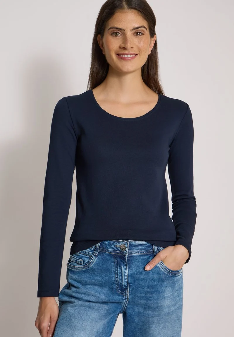 Basic Langarm Shirt mit Rundhals