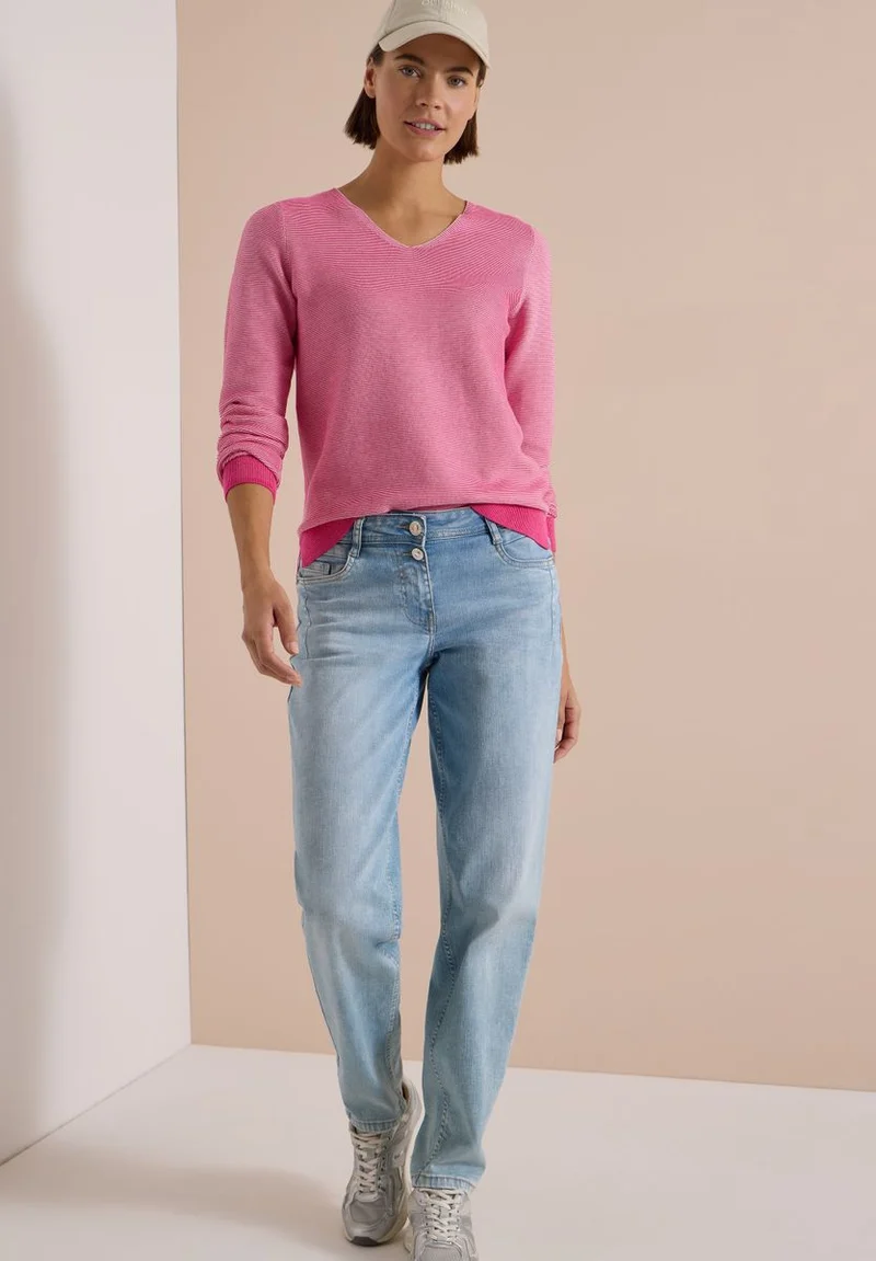 Pullover im Two-Tone-Look mit V-Neck