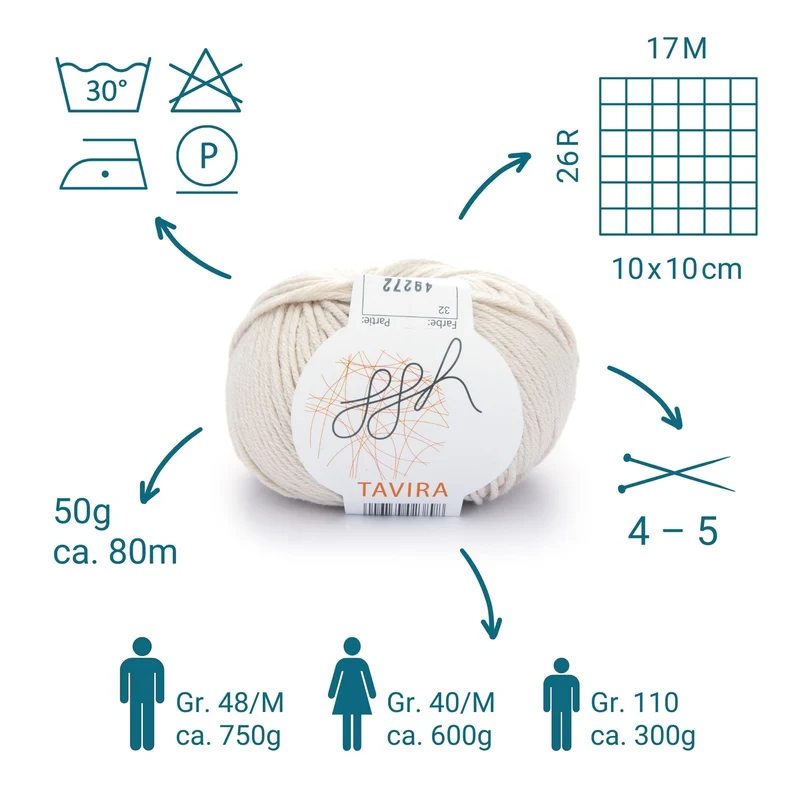 ggh Tavira | 100% Baumwolle | 80m/50g | 032 - Hellbeige
