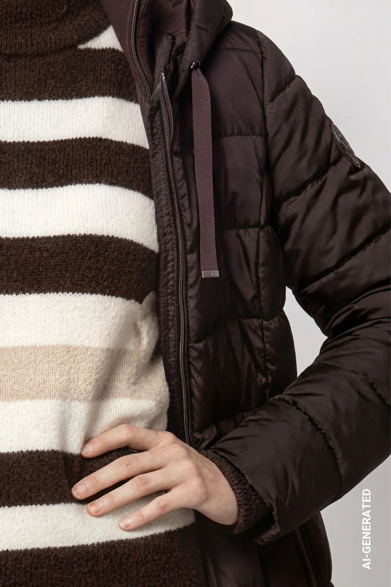 Steppmantel mit Lurex