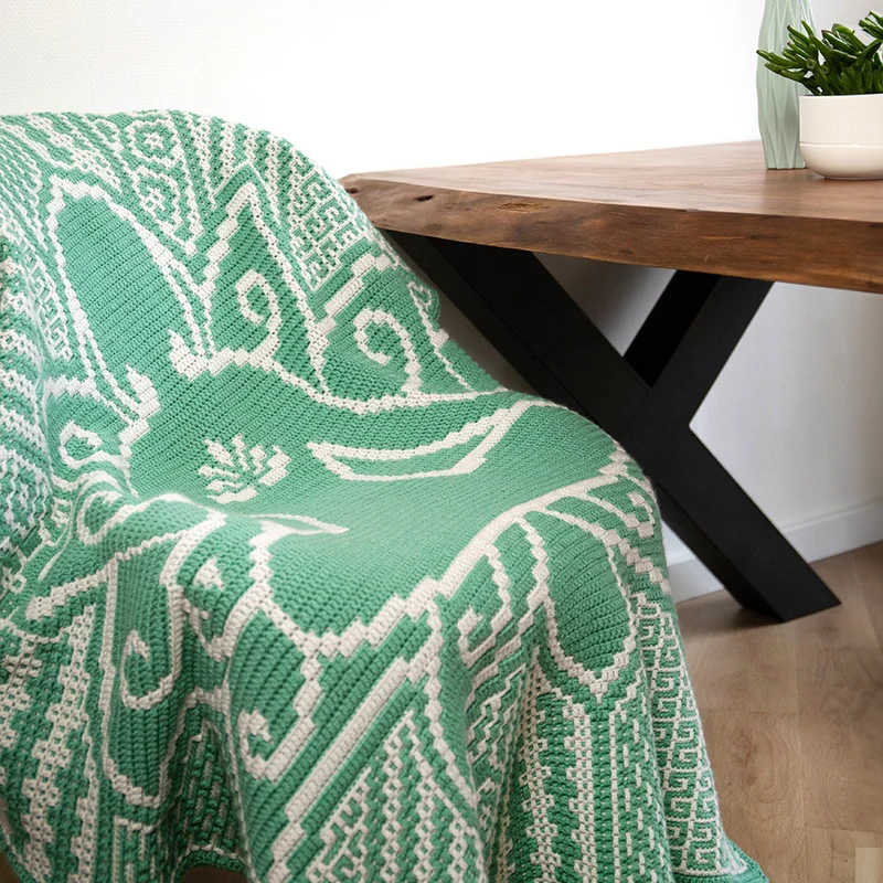 „Beaming Buddha“-Decke in der Farbe „Sage“ – Häkelpaket – CrazyCrochetCatlady
