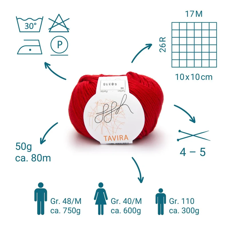 ggh Tavira | 100% Baumwolle | 80m/50g | 006 - Rot