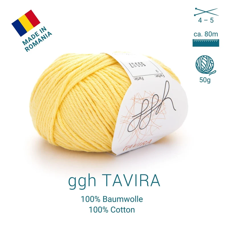 ggh Tavira | 100% Baumwolle | 80m/50g | 009 - Zitronenbonbon