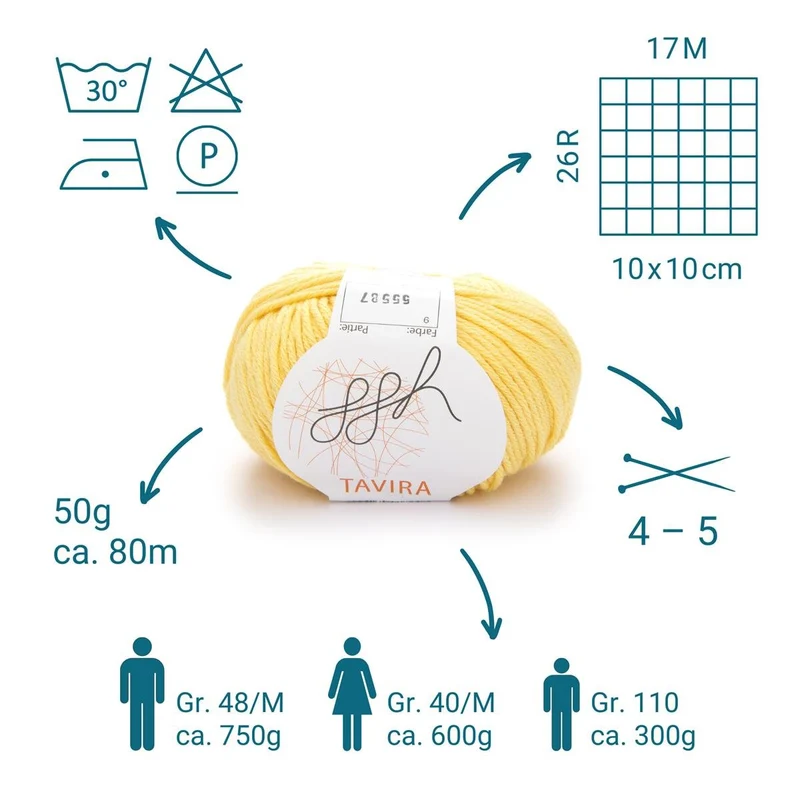 ggh Tavira | 100% Baumwolle | 80m/50g | 009 - Zitronenbonbon