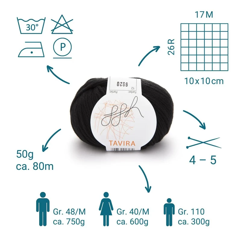 ggh Tavira | 100% Baumwolle | 80m/50g | 012 - Schwarz