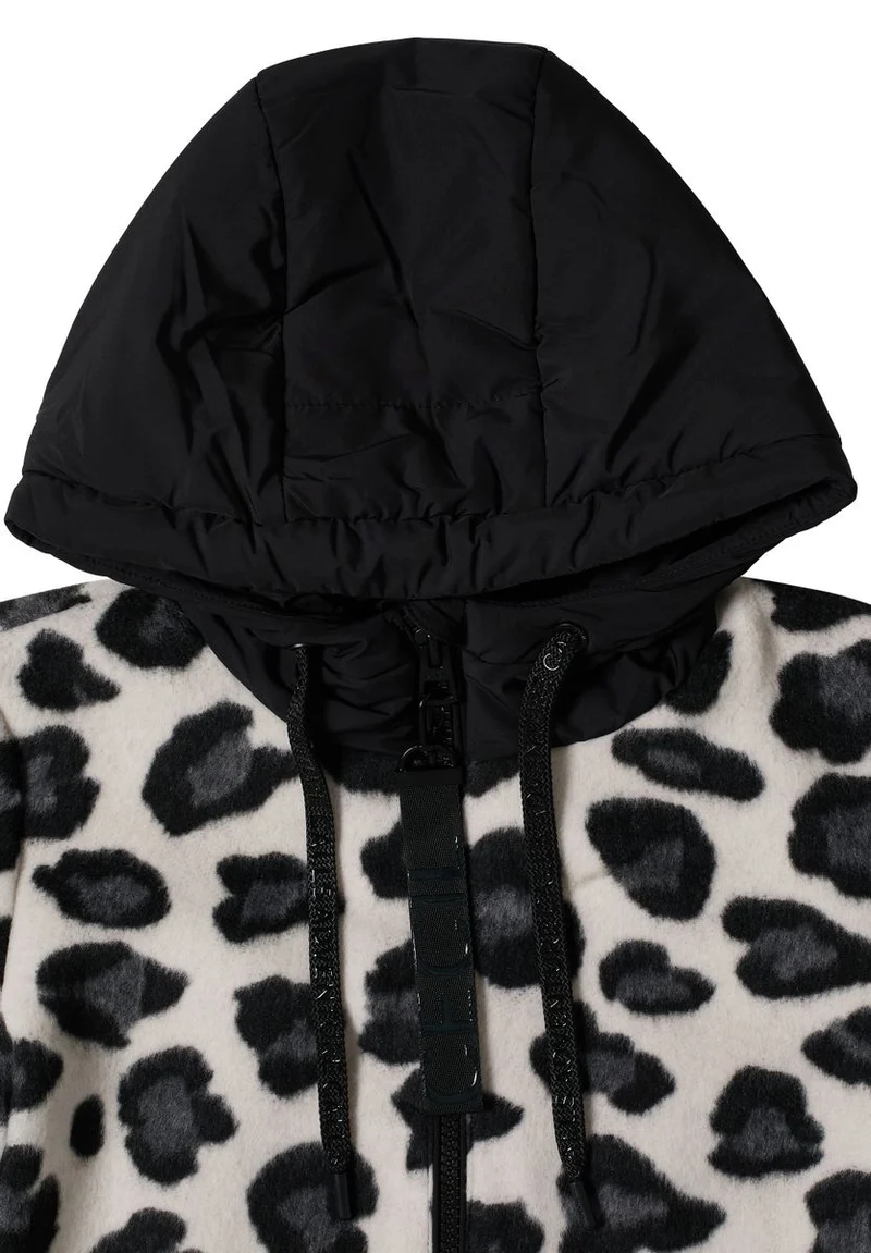 Jacke mit Wollanteil und Leo-Muster