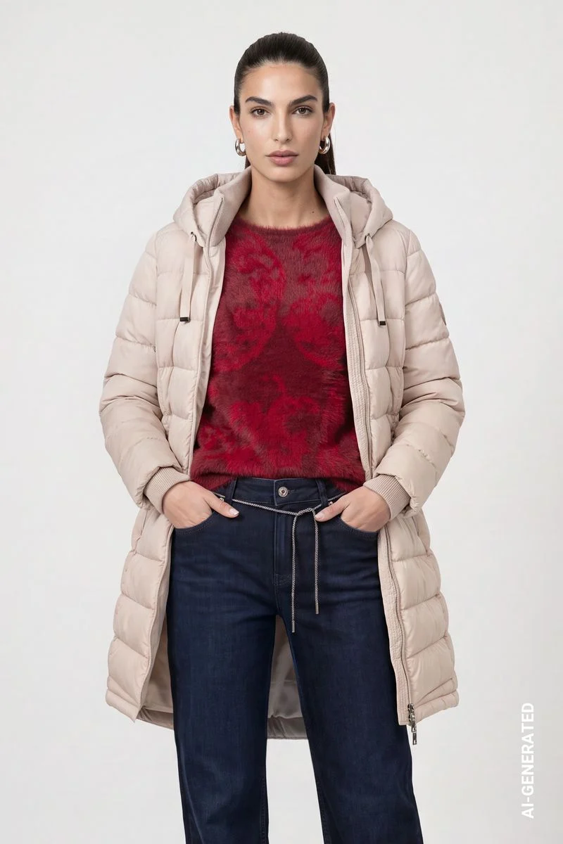 Steppmantel mit Lurex