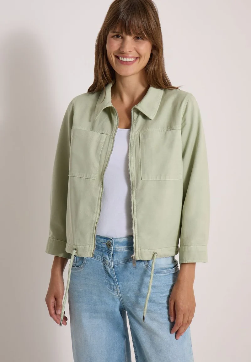 3/4-Arm Jacke mit Brusttaschen und Zipper