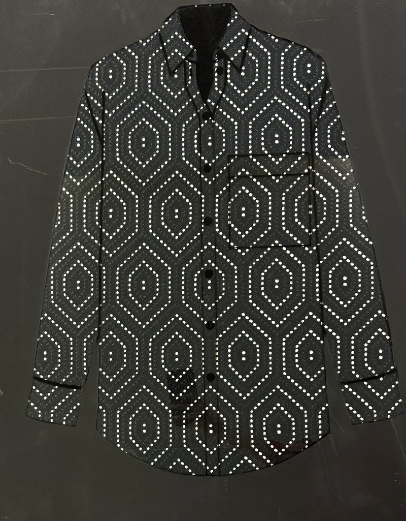 No. 1699 bestickte Baumwolle schwarz