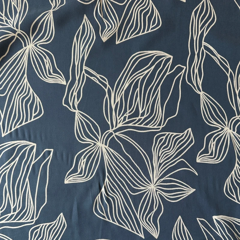 No. 1577 Tencel Print jeansblau | 1,40m