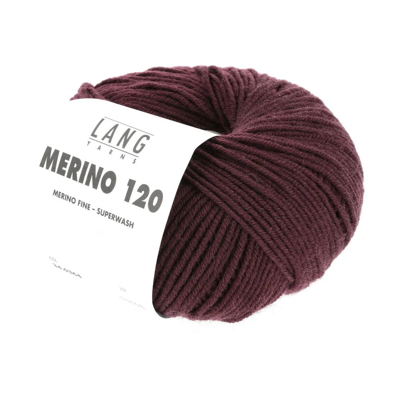 Lang Yarns Merino 120 0364 Burgund