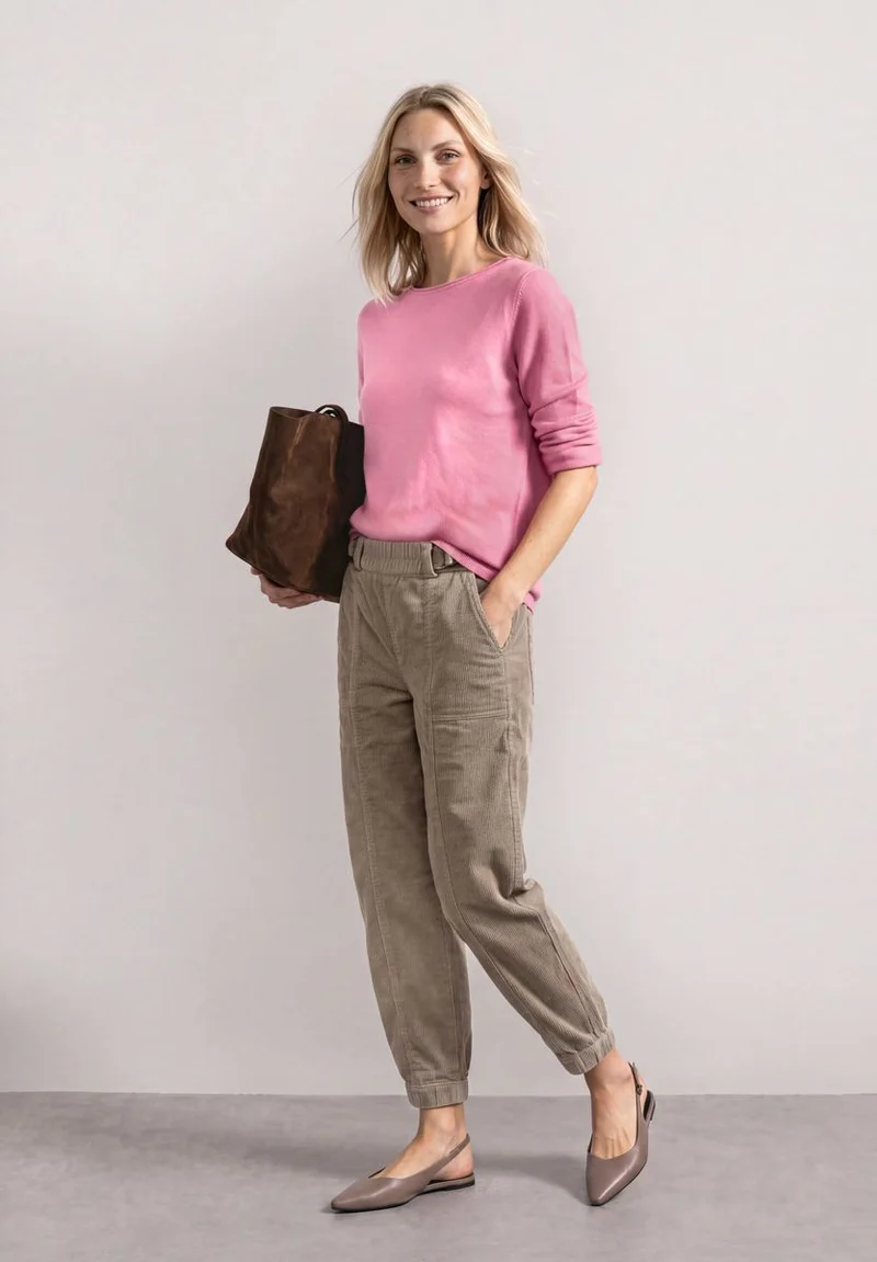 Pullover mit Boat Neck und Rollkanten