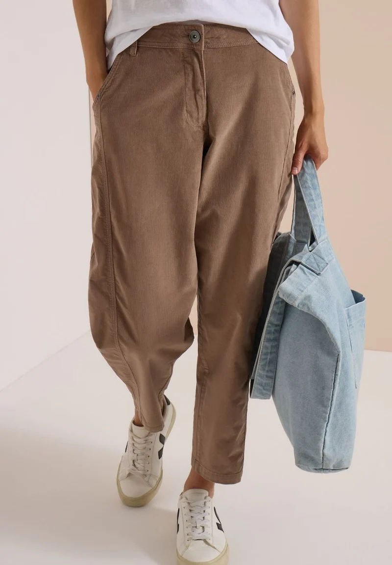Mid Waist Barrel Leg Hose im Casual Fit