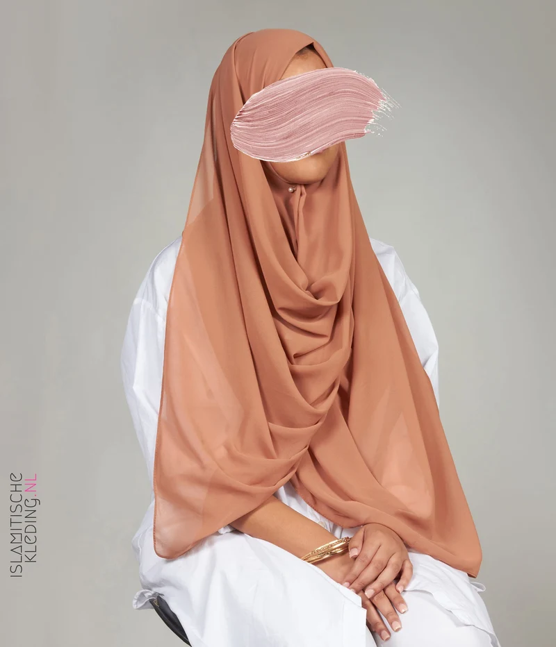 G-Schal aus Chiffon – Rehbraun