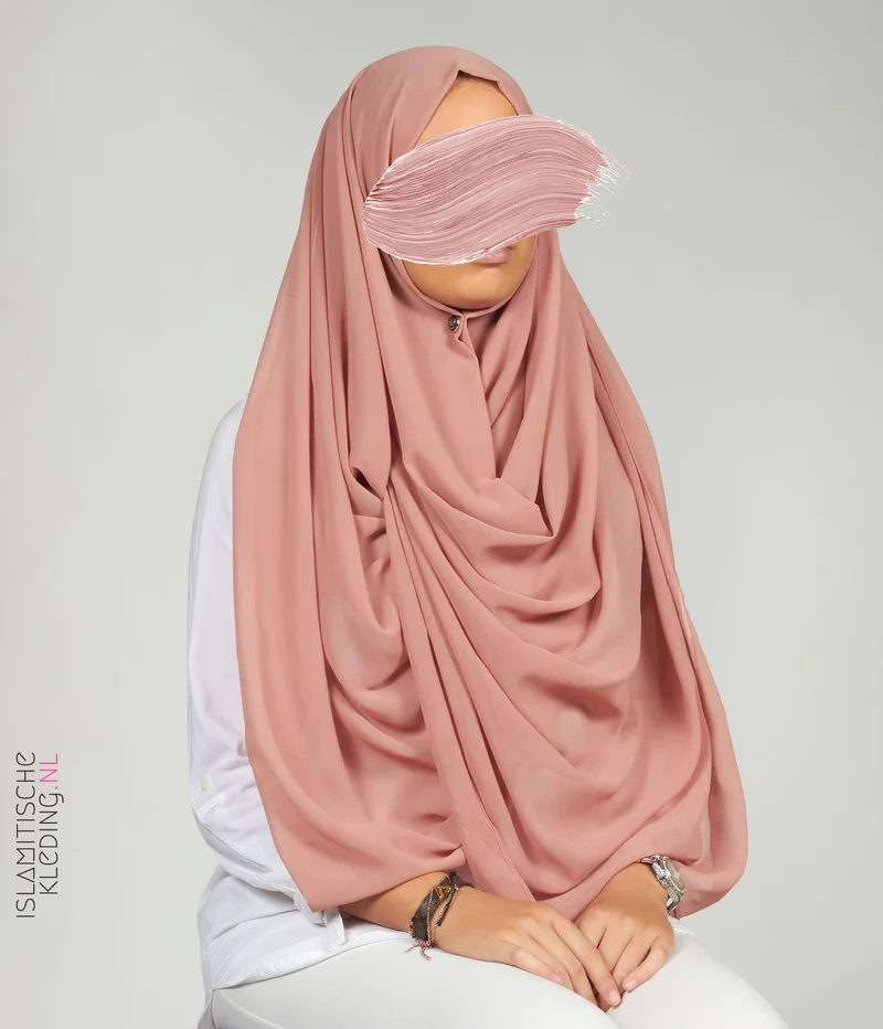 Chiffon G-Schal - Rosa Hellbraun