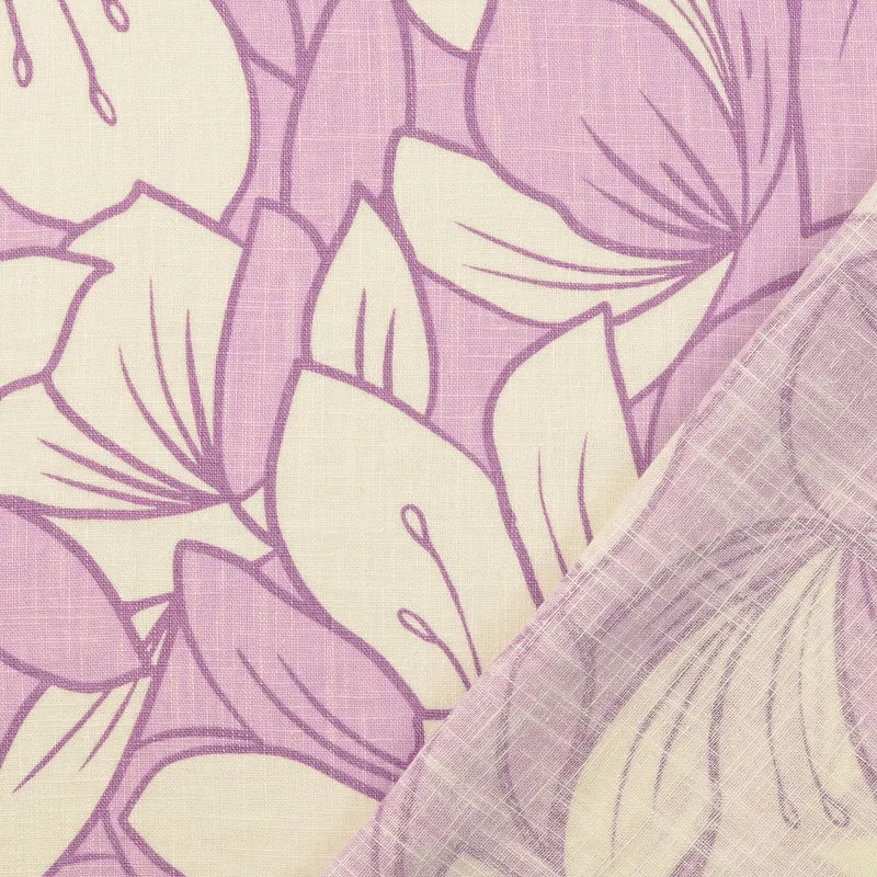 No. 1630Leinenmischung Blumenprint - 4 Farben